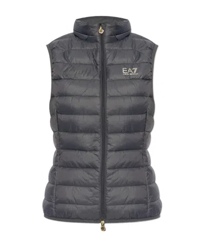 Ea7 Sleeveless Cotton Vest In Black