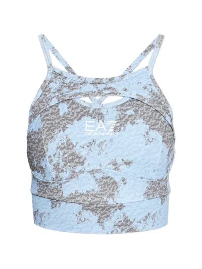 Ea7 Sleeveless Crop Top In Multi
