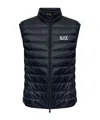 Ea7 Logo Down Vest In Black