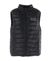 Ea7 Sleeveless Zip Up Jacket In Black