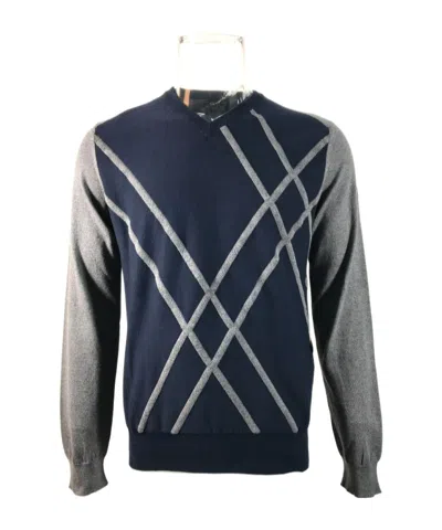 Ea7 Small V-neck Long-sleeved Sweater In Black