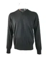 Ea7 Small V-neck Long-sleeved Sweater In Black