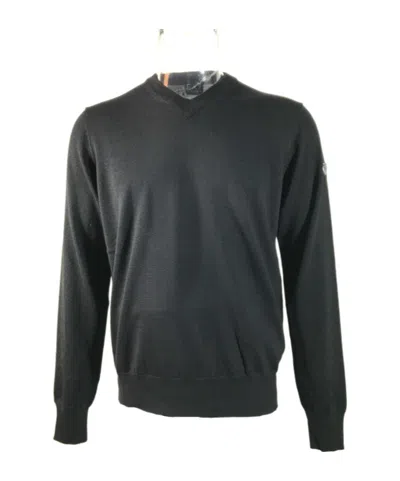 Ea7 Small V-neck Long-sleeved Sweater In Black