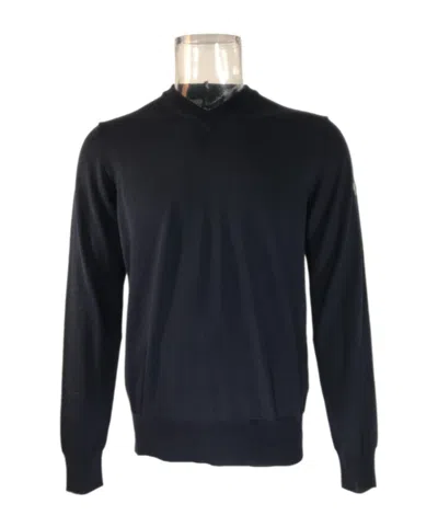 Ea7 Small V-neck Long-sleeved Sweater In Black