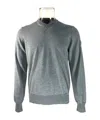 Ea7 Small V-neck Long-sleeved Sweater In Gray