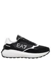 Ea7 Black And White Polyamide Sneaker In Black