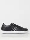 Ea7 Logo-print Leather Sneakers In Black