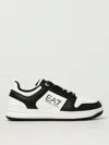 Ea7 Black And White Polyester Sneaker In Multi