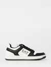 Ea7 Black And White Polyester Sneaker In Black
