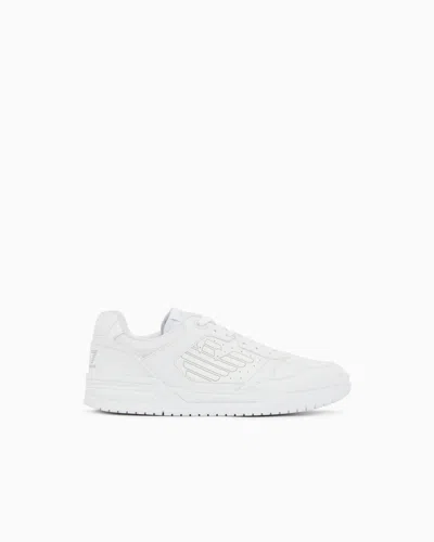 Ea7 Trainers Mesh And Rubber Sole In Blanc