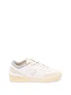 Ea7 Logo-print Leather Sneakers In Neutral