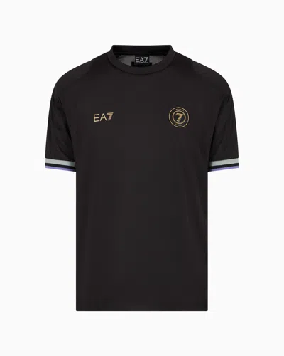 Ea7 Soccer Technical-jersey T-shirt In Black