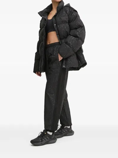 Ea7 Speckled-print Quilted Puffer Jacket In Black