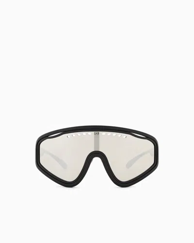 Ea7 Irregular-shaped Sports Sunglasses In Gray