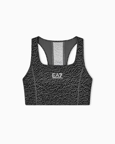 Ea7 Sports Bra In Vigor7 Technical Fabric In Gray