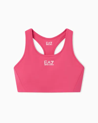 Ea7 Sports Bra In Vigor7 Technical Fabric In Pink
