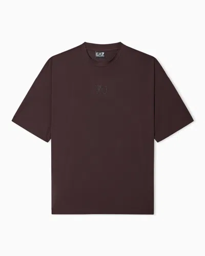 Ea7 Sports Pants With Logoed Side Stripes In Burgundy