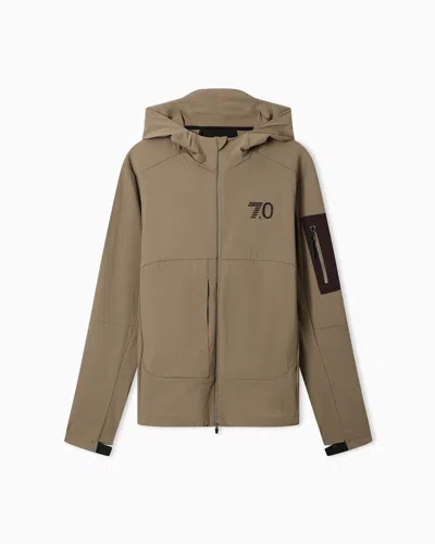 Ea7 Sports Pants With Side Logo Band In Brown