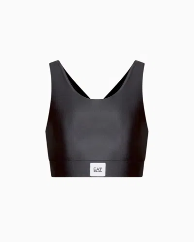 Ea7 Sporty Forever Sports Bra In Stretch Technical Fabric