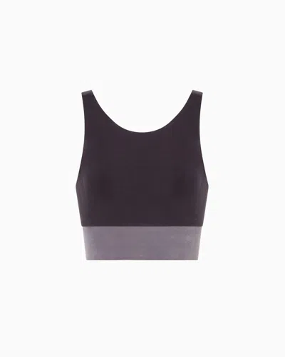 Ea7 Sporty Forever Stretch Cupro Sports Bra In Black