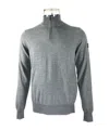 Ea7 Stand-neck Semi-zipper Sweater In Gray