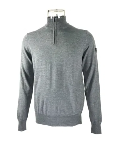 Ea7 Stand-neck Semi-zipper Sweater In Gray