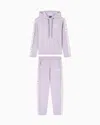 Ea7 Stretch Cotton-jersey Tracksuit With Logo In Purple
