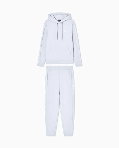 Ea7 Logo Suit In Jersey With Hoodie And Jogger Pants Tracksuit In Blue
