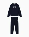 Ea7 Stretch-cotton Tracksuit With Logo In Black