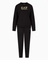 Ea7 Stretch-cotton Tracksuit With Logo In Black