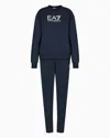 Ea7 Stretch-cotton Tracksuit With Logo In Navy Blue