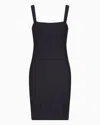 Ea7 Stretch Technical Fabric Short Dress In Navy Blue