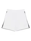 Ea7 Stripe-trim Track Shorts In White