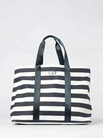 Ea7 Striped Cotton Canvas Bag In Animal Print