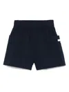 Ea7 Striped Cotton Shorts In Blue