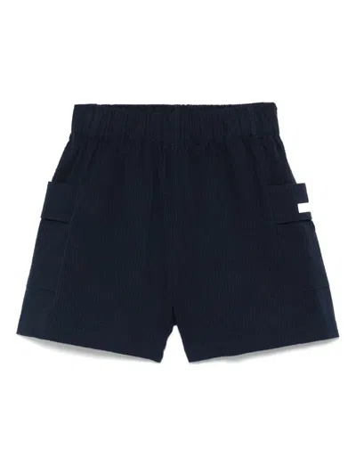 EA7 STRIPED COTTON SHORTS