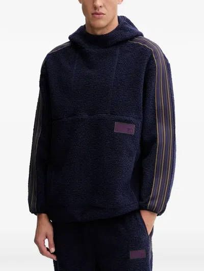 Ea7 Striped Hoodie In Blue