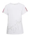 Ea7 Striped Short-sleeved T-shirt In White