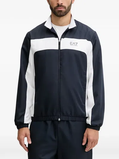Ea7 Striped Track Jacket In Multi