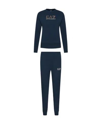 Ea7 Studded-logo Sweatshirt Tracksuit In Black