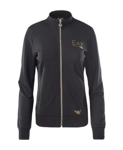 Ea7 Studded-logo Track Jacket In Black