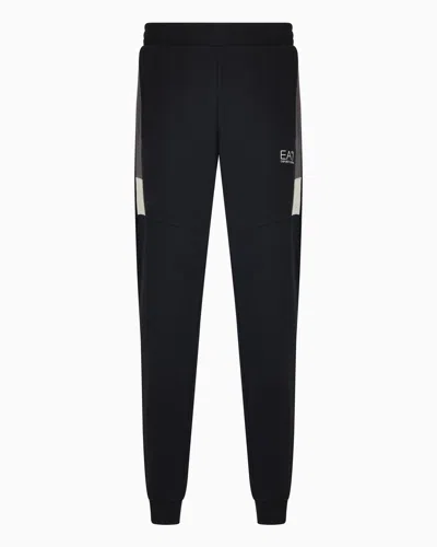 Ea7 Summer Block Cotton-blend Joggers In Black