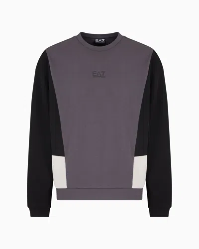 Ea7 Summer Block Cotton-blend Sweatshirt In Grey