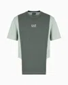 Ea7 Summer Block Cotton Jersey Crew-neck T-shirt In Green