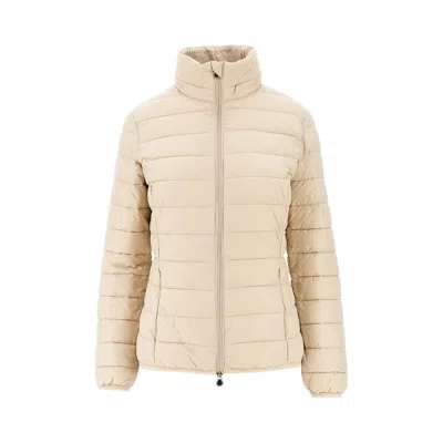 Ea7 Sv Quilted Nylon Downjacket In Neutral