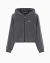 Ea7 Sweat-shirt Façon Cardigan Precious En Interlock De Modal Stretch