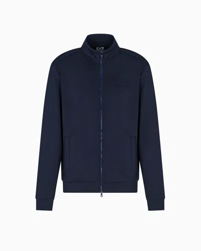 Ea7 Zip-front Sweatshirt In Blue