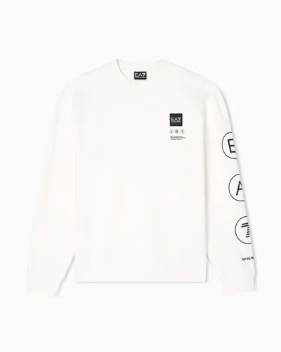 Ea7 Sweat-shirt Ras-du-cou Logo Series En Coton Molletonné