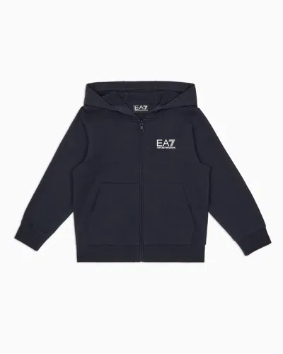 Ea7 Kids' Core Identity Boy Cotton Sweatshirt In Black