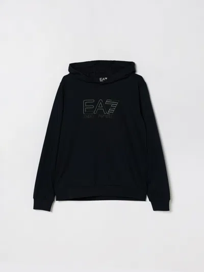 Ea7 Sweater Kids Color Blue In Black